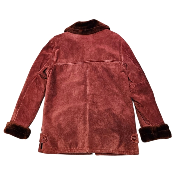 Dennis Basso Vtg Suede Jacket Holiday Maroon S/m - Picture 4 of 10